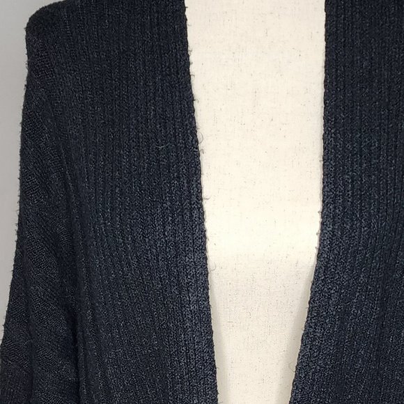 Topshop Long Black Oversized Open Front Cardigan Size 14/XL - Picture 3 of 12